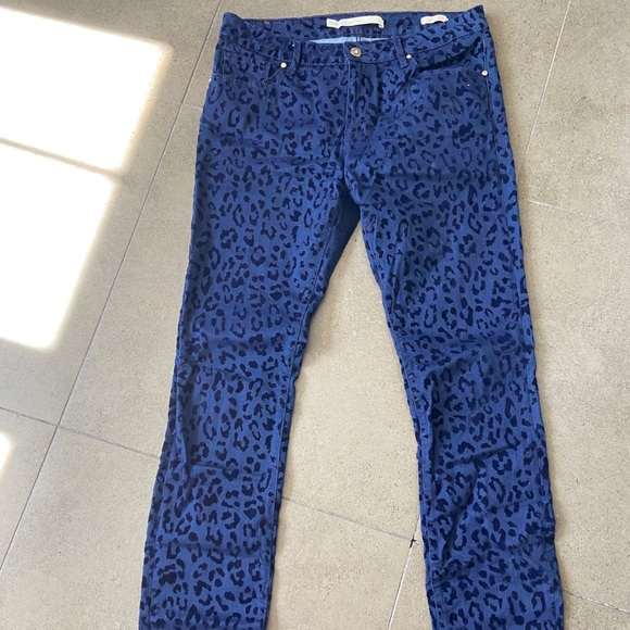 Zara Leopard Print Denim Jeans - Picture 2 of 7